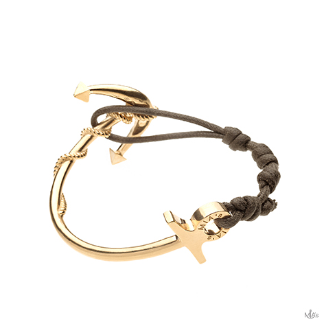 SEMI-RIGID Gold Anchor Bracelet - MIA's Italy