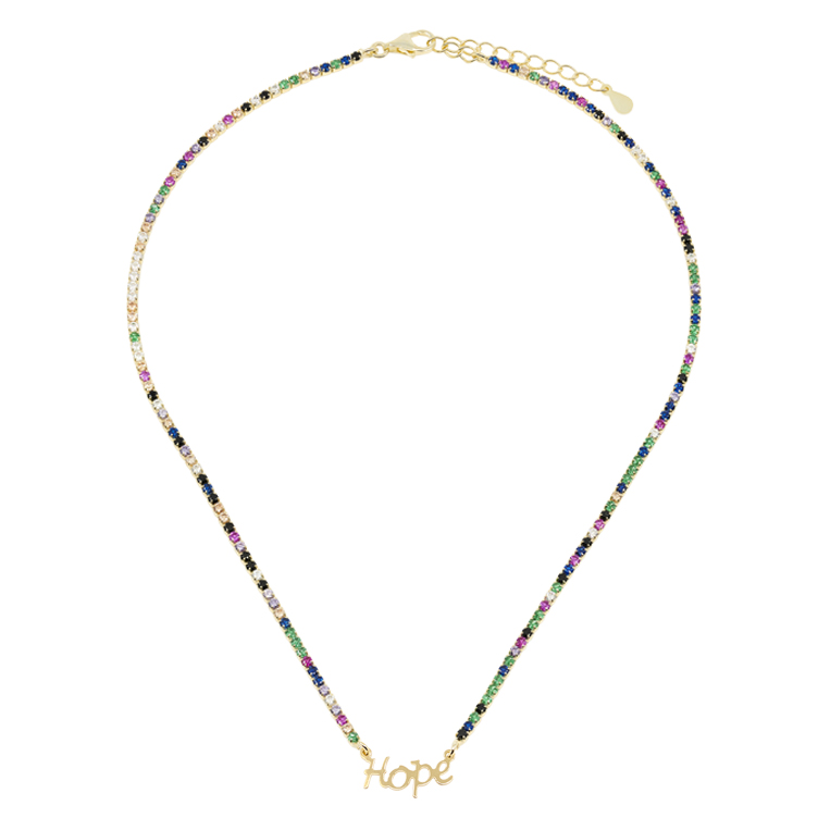 Multicolor crystals necklace with 