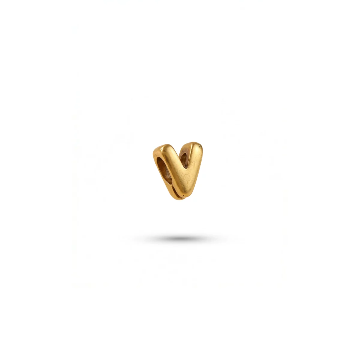 Gold Letter V charm
