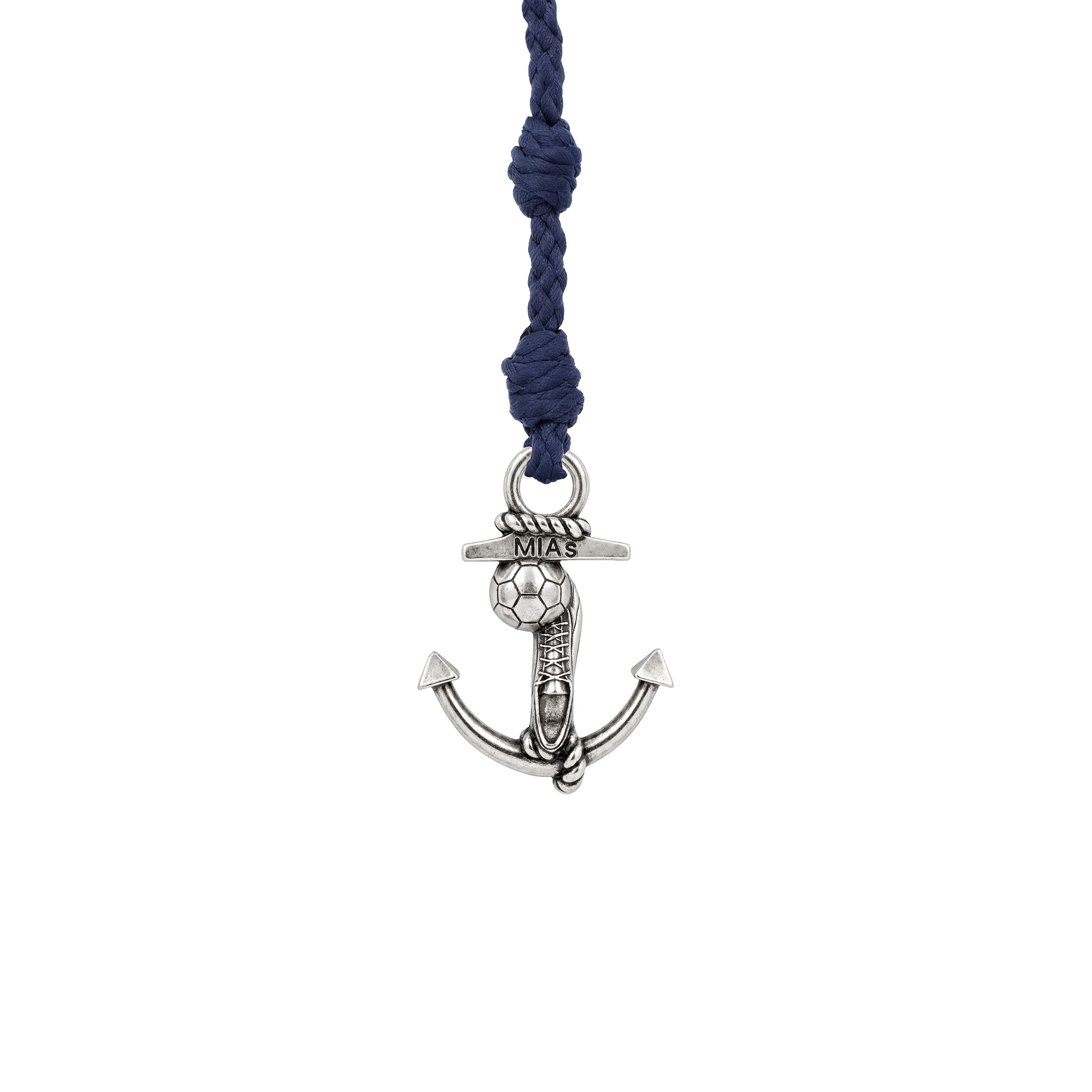 Bracciale-cordoncino-Love-Boat-ancora-football-argento-vintage