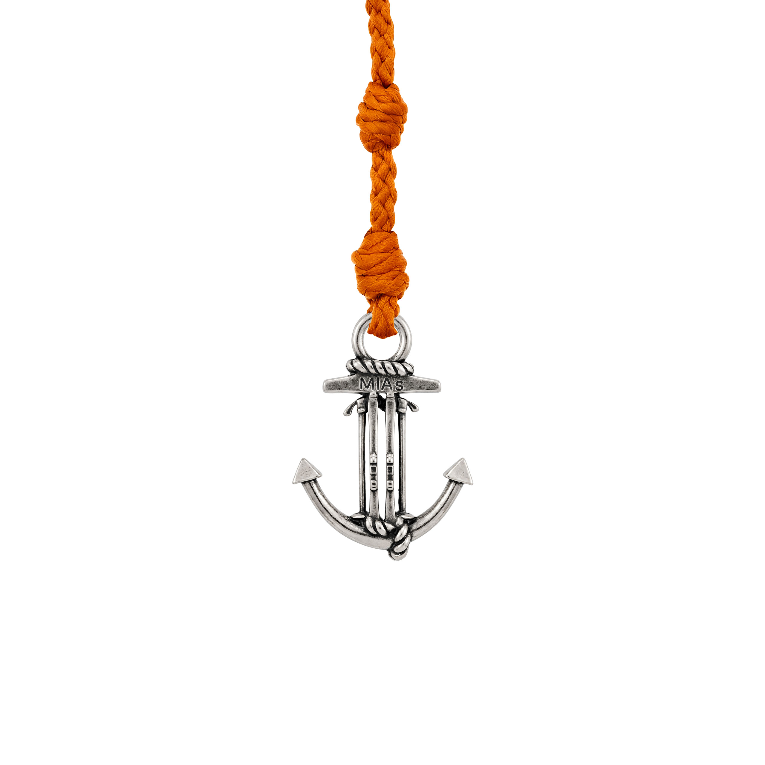 Bracciale-cordoncino-Love-Boat-ancora-sci-argento-vintage